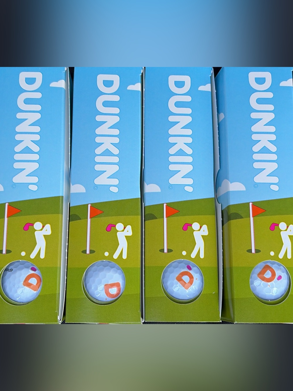 New Dunkin' x TaylorMade Branded Golf Balls - White with Orange & Pink Logo